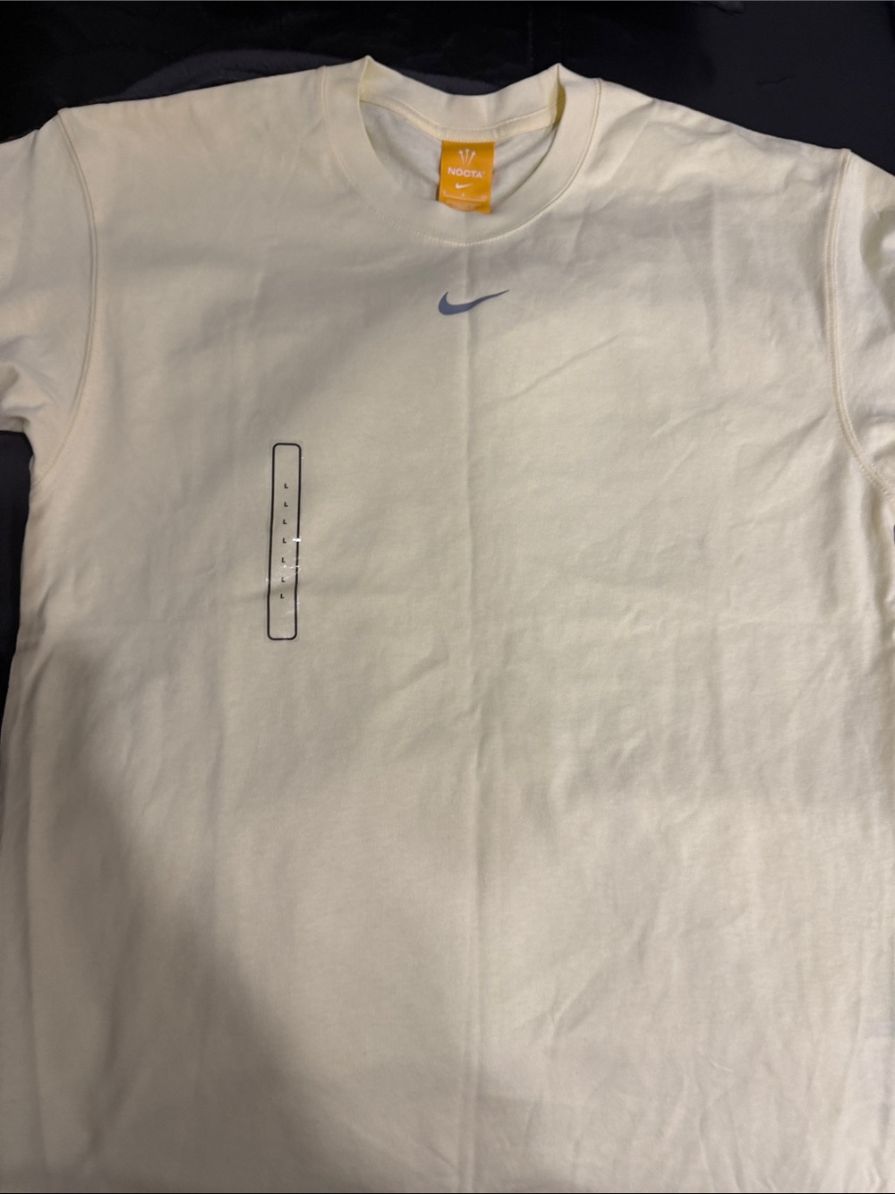 Nike Men’s Cream Short-Sleeve Tee with Small Nike Swoosh